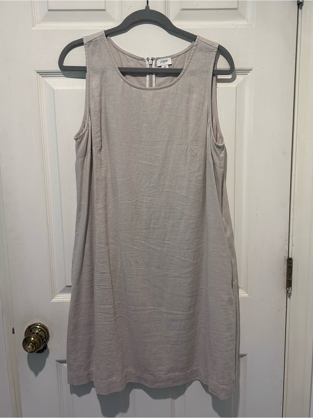 J.Crew khaki linen shift dress 10
